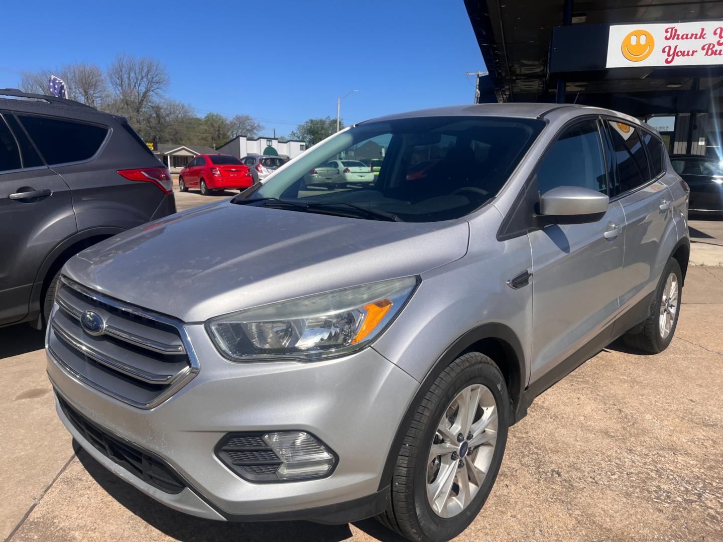 2017 SILVER FORD ESCAPE SE SE 4WD (1FMCU9GD4HU) with an 1.5L L4 DOHC 16V engine, 6A transmission, located at 8101 E. Skelly Dr., Tulsa, OK, 74129, (918) 592-3593, 36.121891, -95.888802 - Photo#0